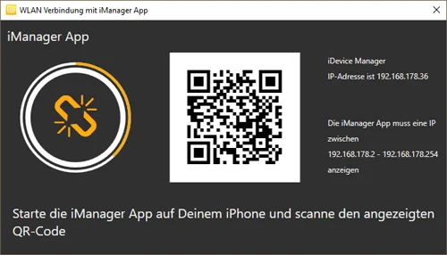 iDevice Manager mit iManager App verbinden