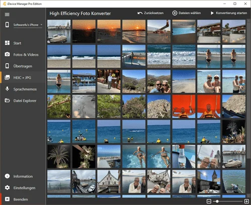 Konvertieren von HEIC Fotos zu JPG mit iDevice Manager