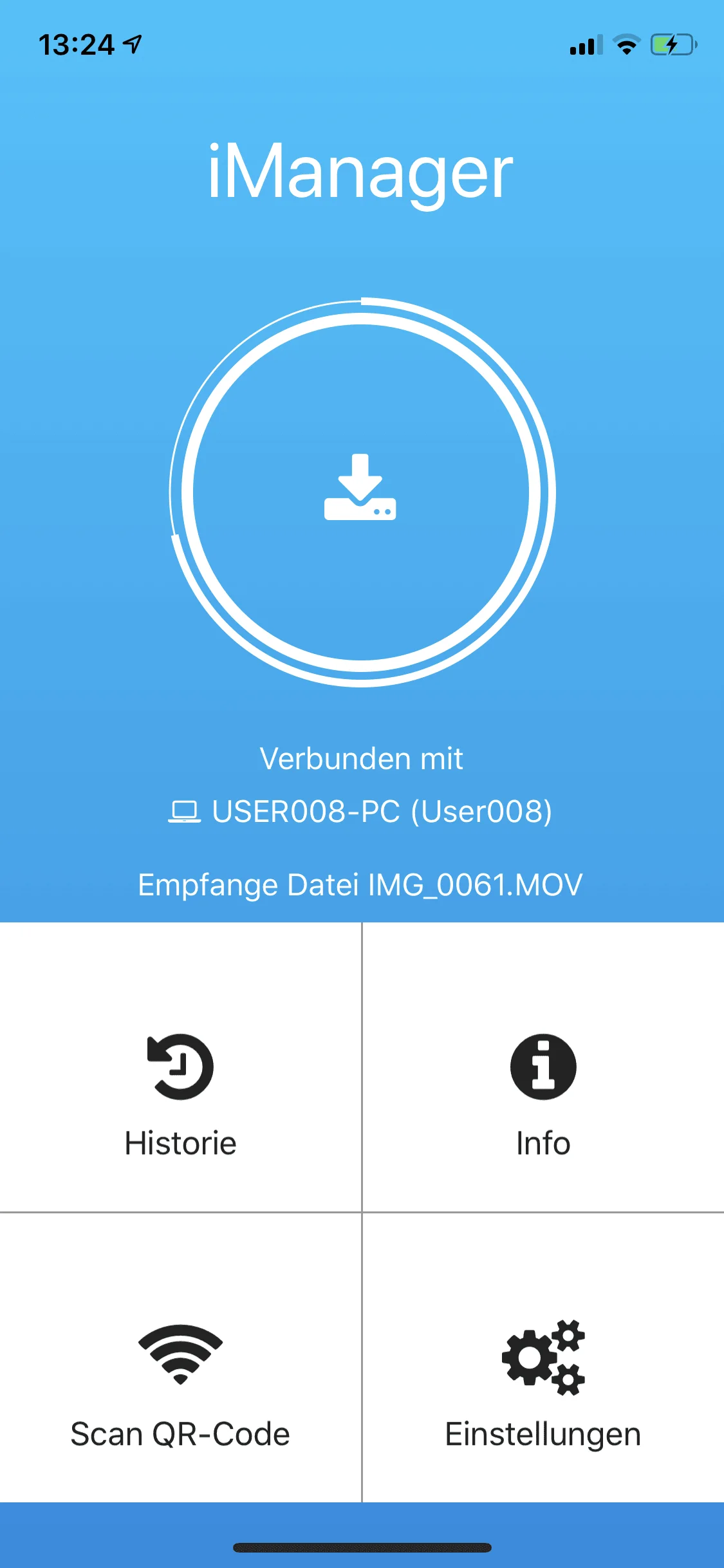 iManager App empfängt Kontakte