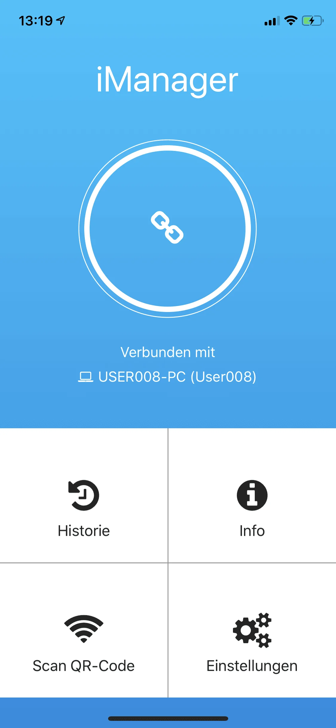 iManager App Startscreen